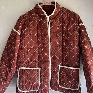 Quilted Jacket with White Trim